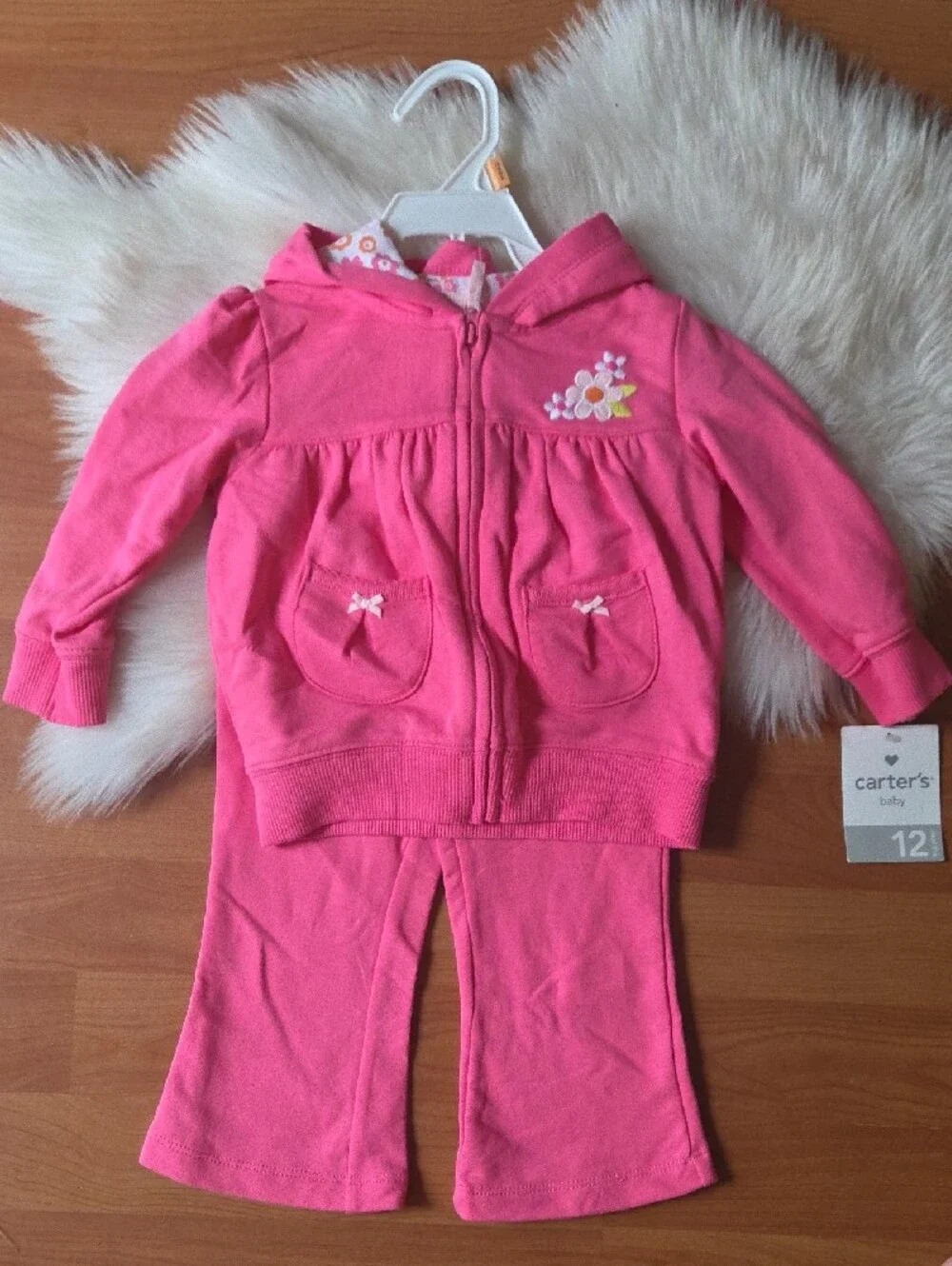 Carter's Pink Girls' Hoodie & Jogger Set. 12 Months